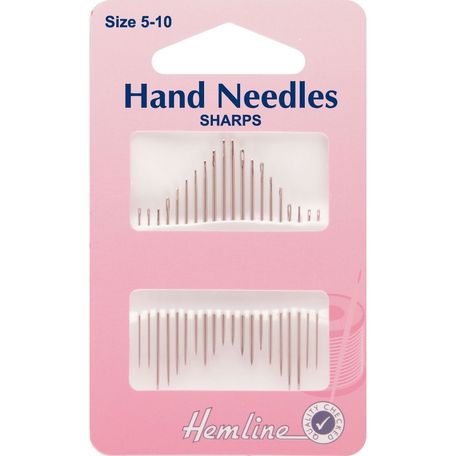 Hemline Sharps Hand Needles - Size 5-10 - 5 Packs