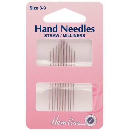 Hemline Straw/Milliner Hand Needles - Size 3-9