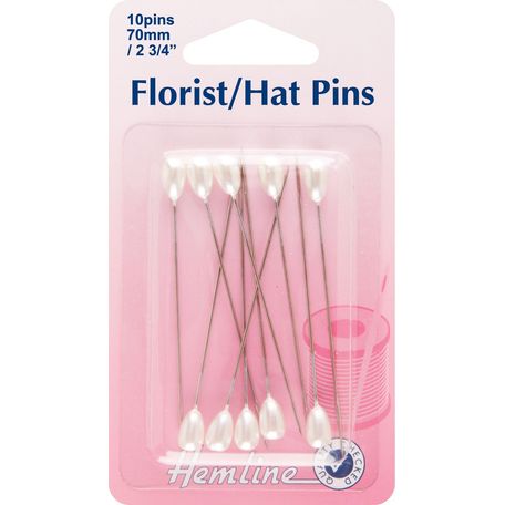 Hemline Nickel Florist/Hat Pins - 65mm (10pcs)