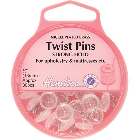 Hemline Nickel Twist Pins - 13mm (30pcs)