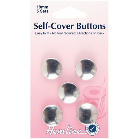 Hemline Self Cover Buttons - Metal Top (19mm)