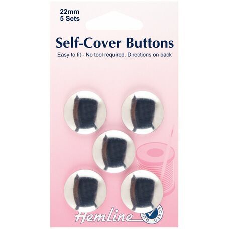 Hemline Self Cover Buttons - Metal Top (22mm)
