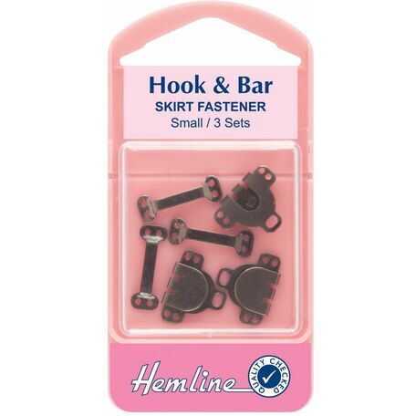 Hemline Hook and Bar Fastener - Black (Small)