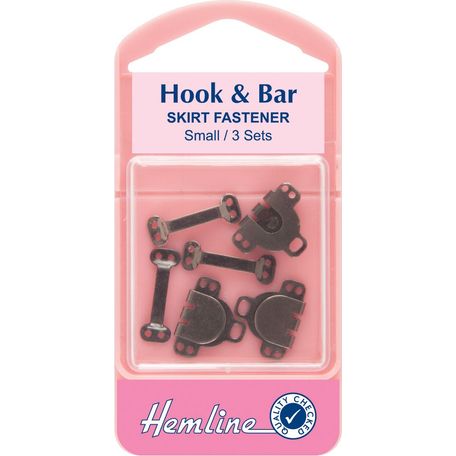 Hemline Hook and Bar Fastener - Black (Small)