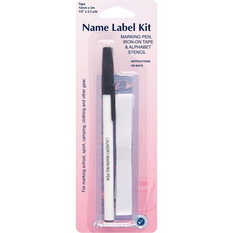 Hemline Name Label Kit (Pen, Tape &amp; Stencil)