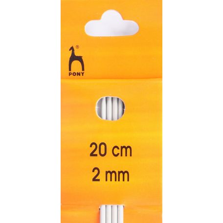 Pony Double Ended Knitting Needles - 20cm x 2mm (Set of 4)