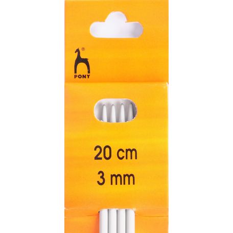 Pony Double Ended Knitting Needles - 20cm x 3mm (Set of 4)