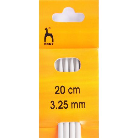 Pony Double Ended Knitting Needles - 20cm x 3.25mm (Set of 4)