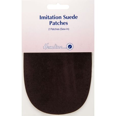 Hemline Sew-In Imitation Suede Patches - Brown