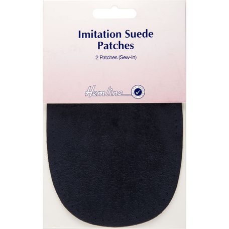 Hemline Sew-In Imitation Suede Patches - Navy