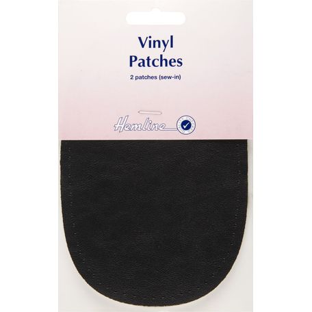 Hemline Sew-In Vinyl Patches - Black