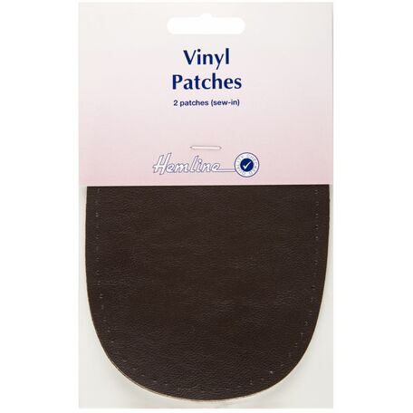 Hemline Sew-In Vinyl Patches - Brown