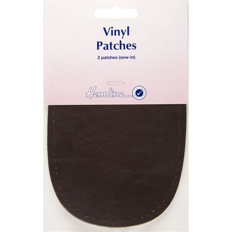 Hemline Sew-In Vinyl Patches - Brown