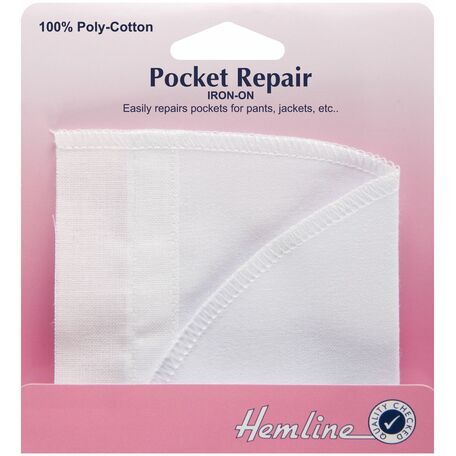 Hemline Iron-On Pocket Repair - White