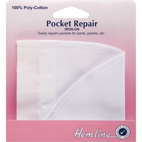 Hemline Iron-On Pocket Repair - White