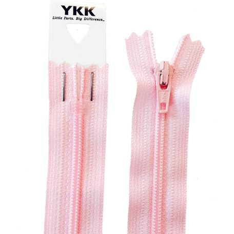 YKK Nylon Dress &amp; Skirt Zip - Light Pink (15cm)