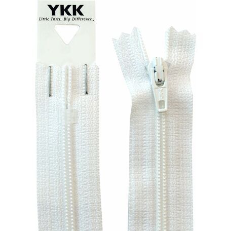 YKK Nylon Dress & Skirt Zip - White (15cm)
