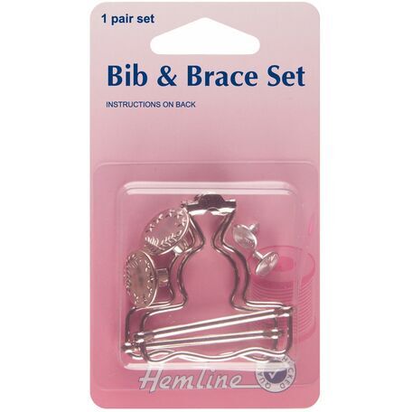 Hemline Bib and Brace Set - Nickel