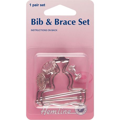 Hemline Bib and Brace Set - Nickel