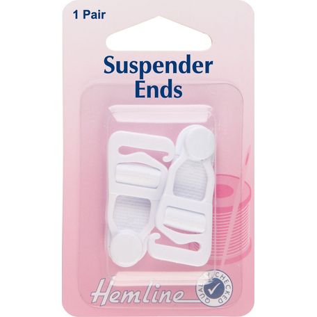 Hemline Suspender Ends - White