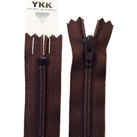YKK Nylon Dress &amp; Skirt Zip - Brown (41cm)
