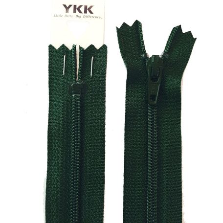 YKK Nylon Dress &amp; Skirt Zip - Forest Green (56cm)