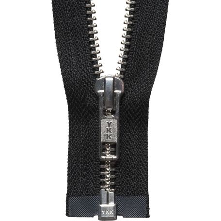 YKK Nickel Free Metal Open End Zip - Black (56cm)