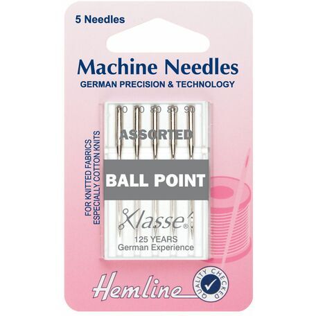Hemline Ball Point Sewing Machine Needles - Mixed (5pcs)