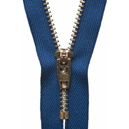 YKK Brass Jeans Zip - Royal Blue (10cm)