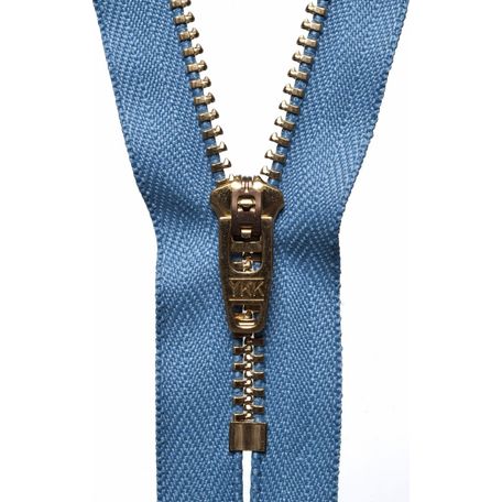 YKK Brass Jeans Zip - Airforce Blue (15cm)