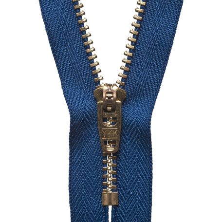 YKK Brass Jeans Zip - Royal Blue (15cm)