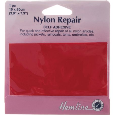 Hemline Self Adhesive Nylon Repair Patch - 10 x 20cm (Red)