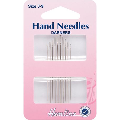 Hemline Darner Hand Needles - Size 3-9 - 5 Packs