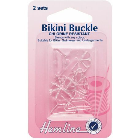 Hemline Bikini Buckles - Clear (12mm)