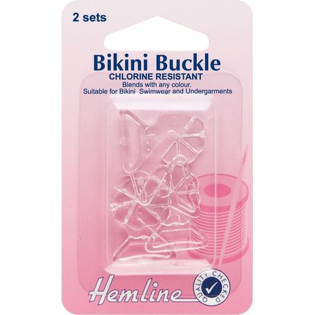 Hemline Bikini Buckles - Clear (12mm)