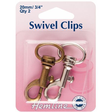 Hemline Swivel Clips - Bronze & Metal (20mm)