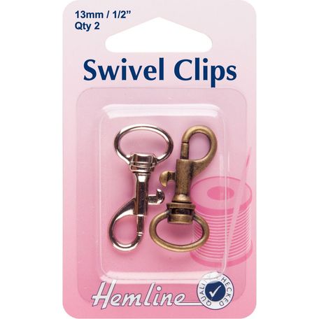 Hemline Swivel Clips - Bronze &amp; Metal (13mm)