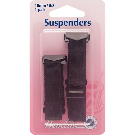 Hemline Suspenders - Black (15 x 170mm)