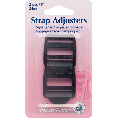 Hemline Strap Adjustable Buckle -Black (25mm)