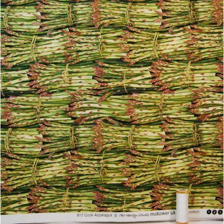 The Henley Studio Cook Asparagus Print - 100% Cotton Fabric