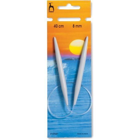 Pony Circular Fixed Classic Knitting Pins (40cm x 8.00mm)