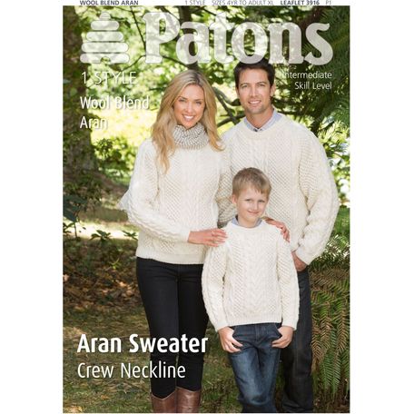 Patons Pattern: Family Aran Sweater