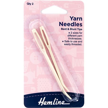 Hemline Yarn Needles With Bent &amp; Blunt Tips - Plastic (Pack of 2) - 5 Packs