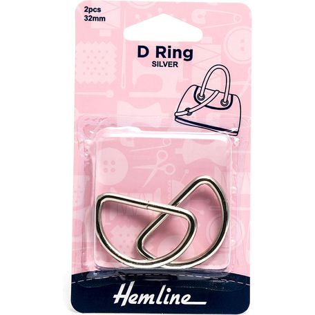 Hemline Silver D Ring (32mm)