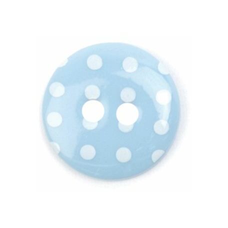 Pale Blue with White Spots: 2 Hole: Size 15mm