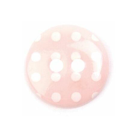 Pale Pink with White Spots: 2 Hole: Size 15mm