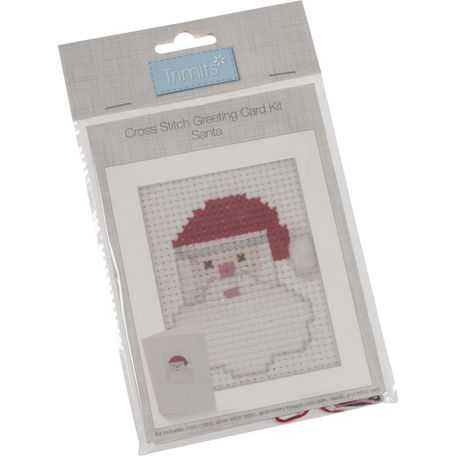 Trimits Cross Stitch Kit Card - Santa
