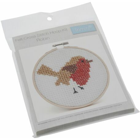 Trimits Cross Stitch Kit with Hoop - Robin