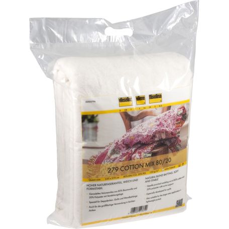Vilene/Vlieseline Wadding/Batting: Pre-Cut: 279 Cotton Mix 80/20: 220 x 270cm