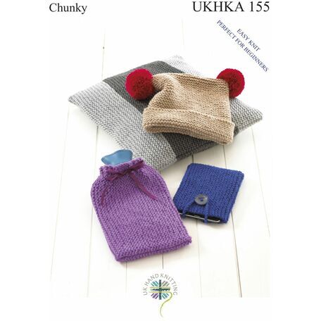 UKHKA 155 Easy Knit: Hat, Cushion, Hot Water Bottle & Phone Covers